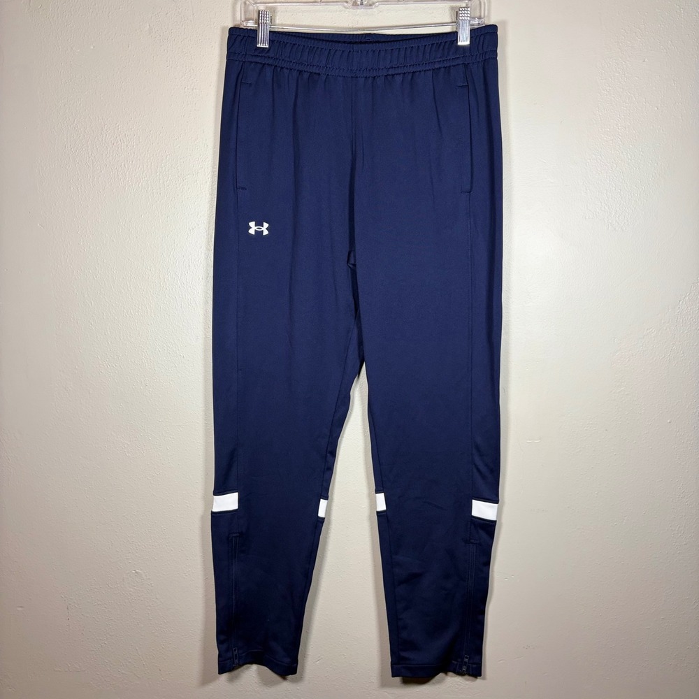 Under Armour Mens Challenger Training Pants Navy Blue Tapered Ankle Zip Medium
